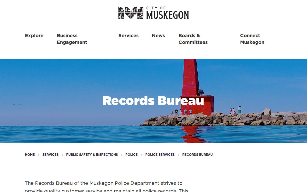 Muskegon Police Records Bureau official records and daily-arrest information