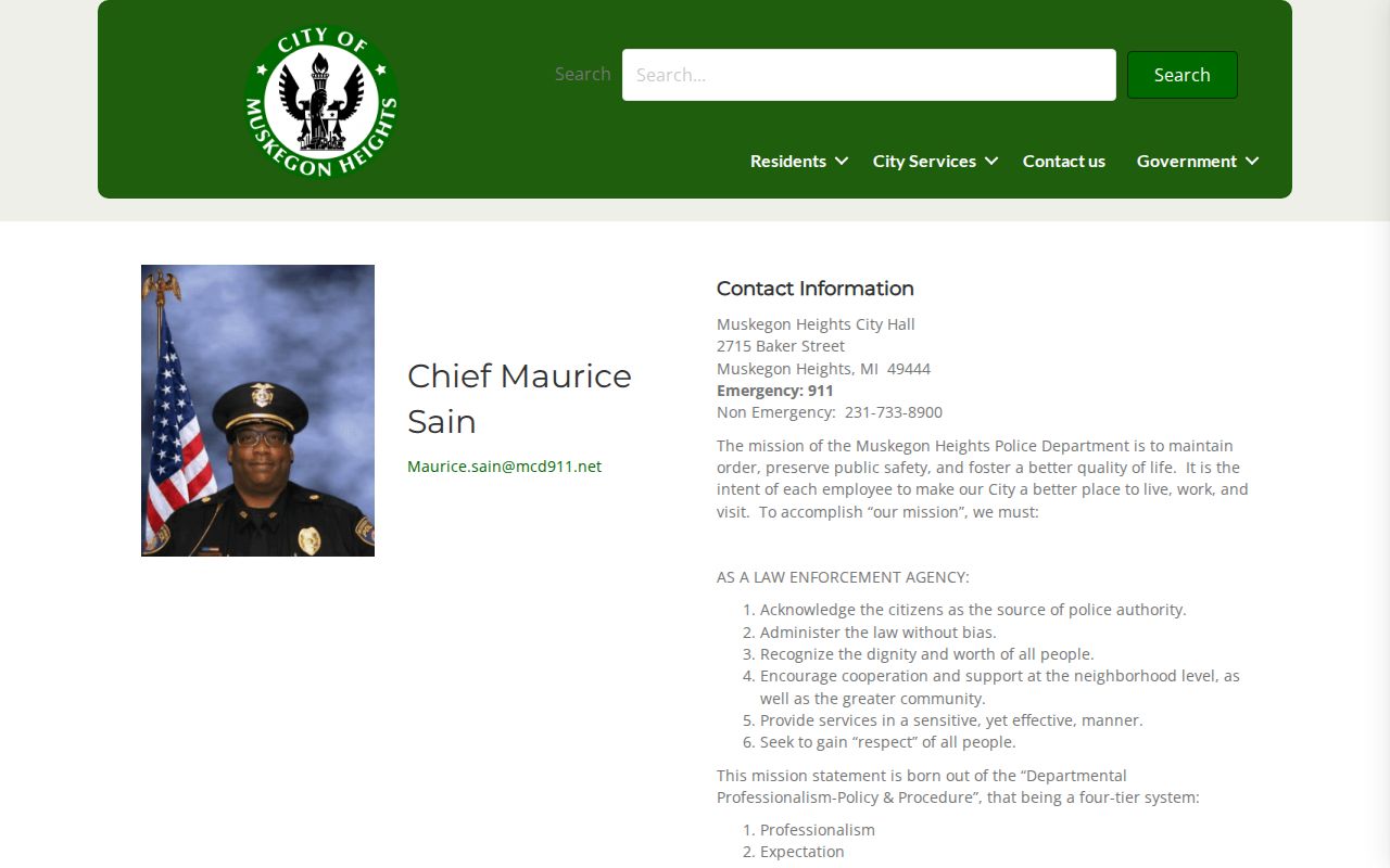 Muskegon Heights Police Department arrest records contact page